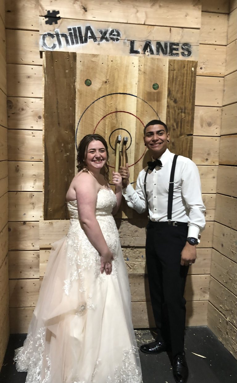 Pittsburgh wedding axe throwing party